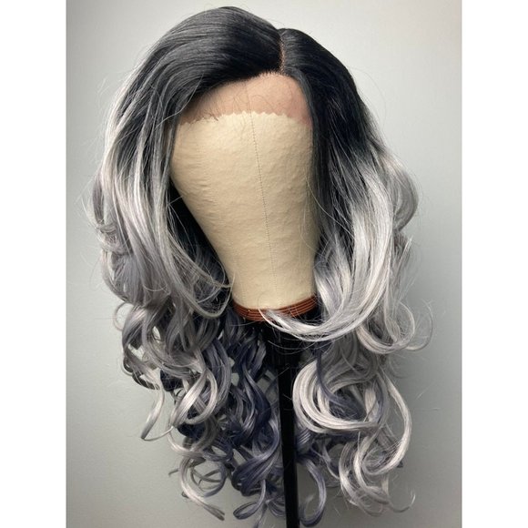 Ombré Gray Lace Front Wig - Picture 1 of 8